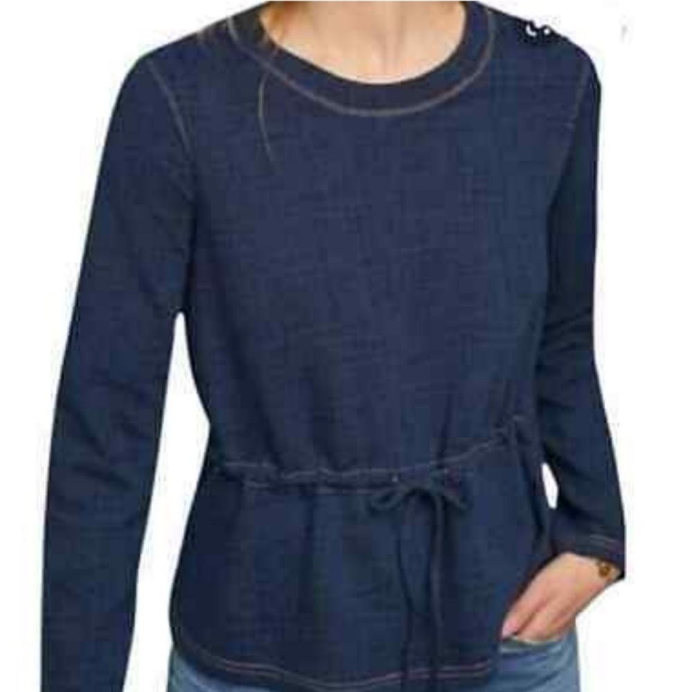 Anthropologie Current Air Navy Blue Top, size Large